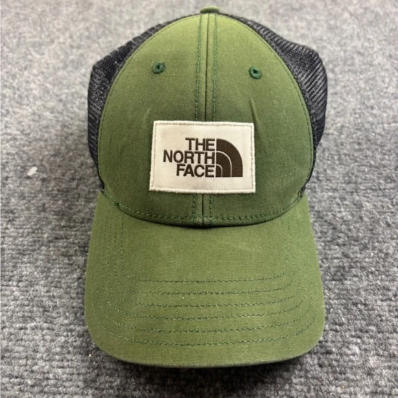 THE NORTH FACE Green/Black Trucker Hat Baseball Cap SnapBack One Size Fits Most - Picture 1 of 6